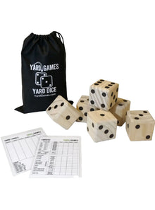  Large Wooden Yard Dice with Scoresheets