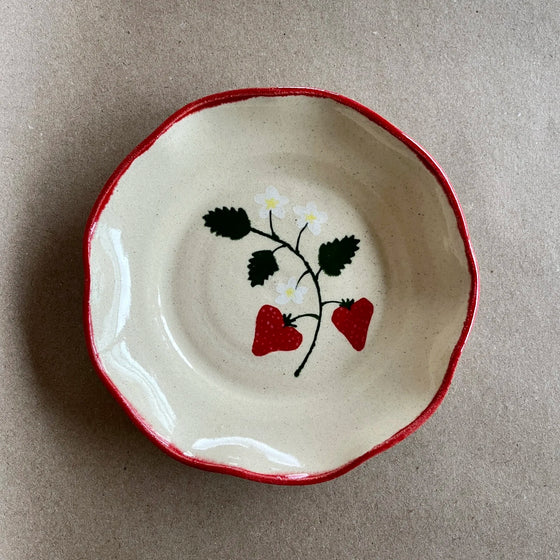 Strawberry Flowers Appetizer/Side Plate