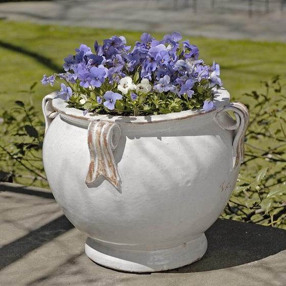 Round Handle Planter - ‘Antique White’