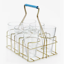  Chai Rack with 6 Medium Glasses