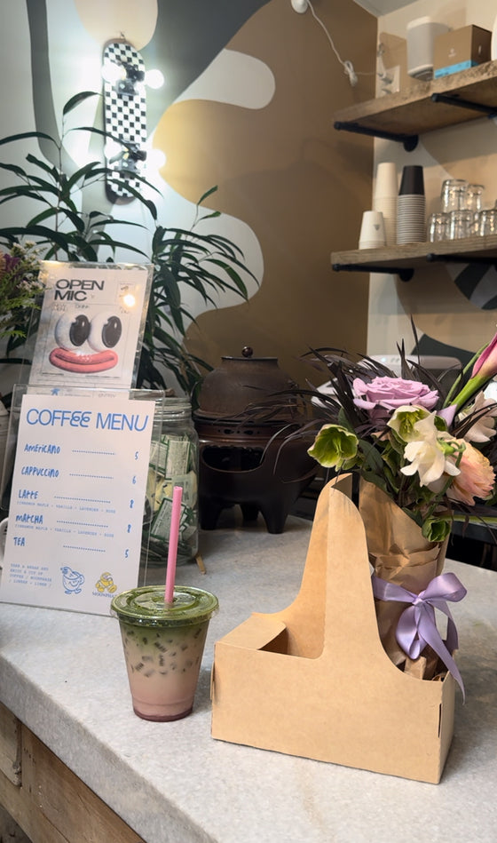 Valentine's Seasonal Flower Arrangement / Plant + Latte <3