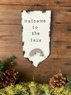 "Welcome to the Lake" Mini Sign with Fish
