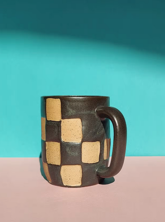 Checkerboard Mug in Matte Black | 16oz