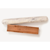 White Marble Rolling Pin and Wood Base