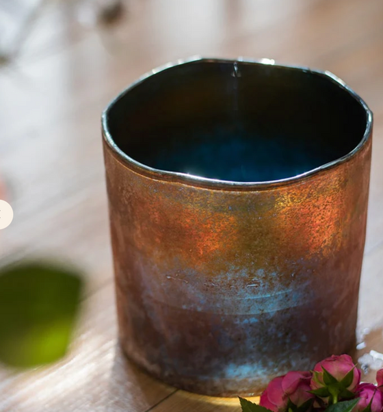 Rust Style Art Glass Vase