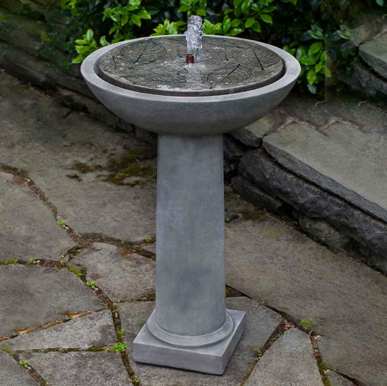Hydrangea Leaves Birdbath Fountain
