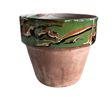  Cottage Flower Pot, Small - Marbleized Green