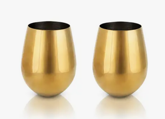 Gold Stemless Wine Glasses